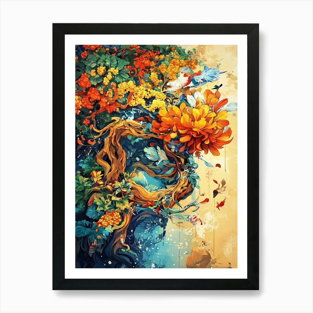 Tree of Life 28 Framed Wall Art Canvas Print Poster Picture  