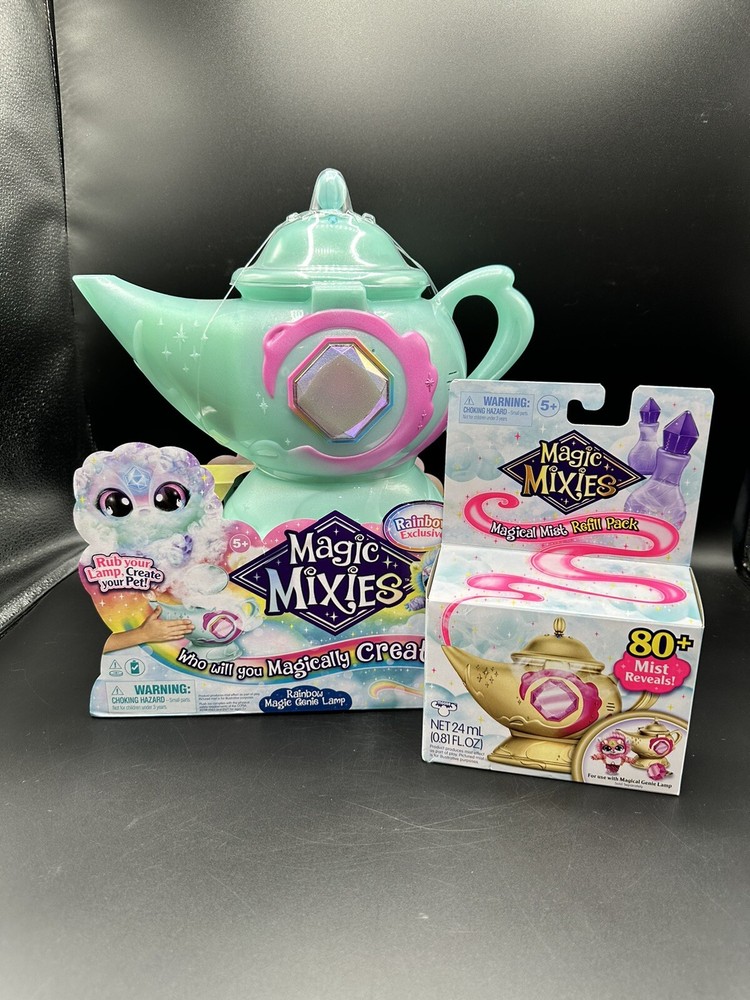 Magic Mixies Magic Genie Lamp w/Interactive 8 inch Rainbow Magic Plush & Refill