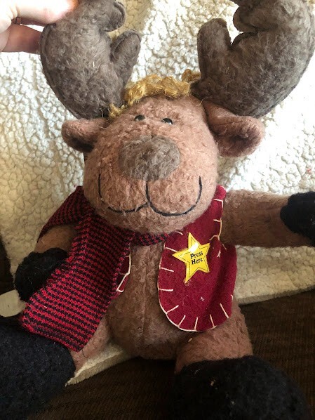 Dancing Stuffed Reindeer by Crazy Mountain Imports 13 inches tall, works