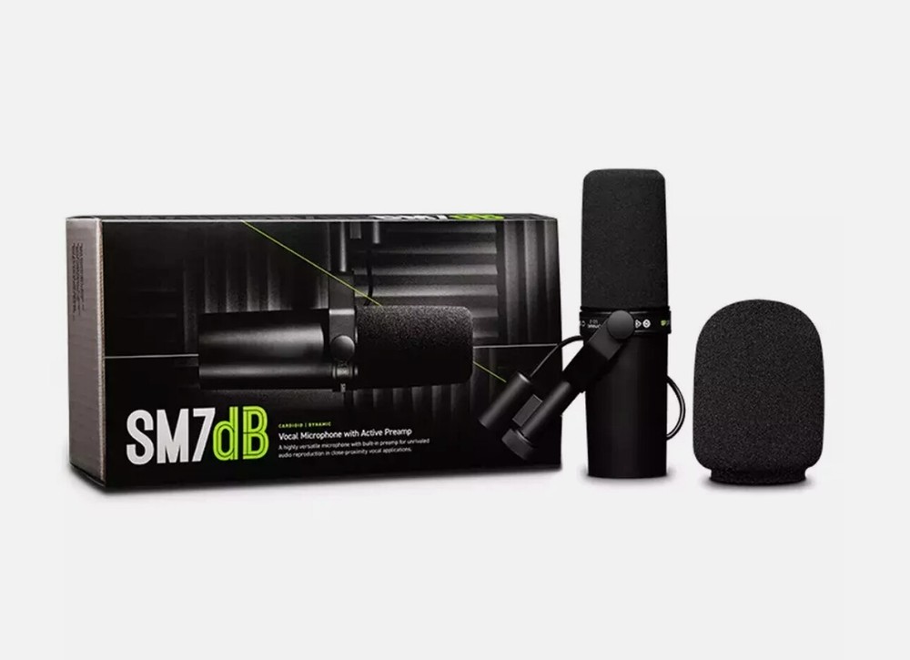 Shure SM7dB Dynamic Microphone Built In Preamp Streaming Podcast Recording