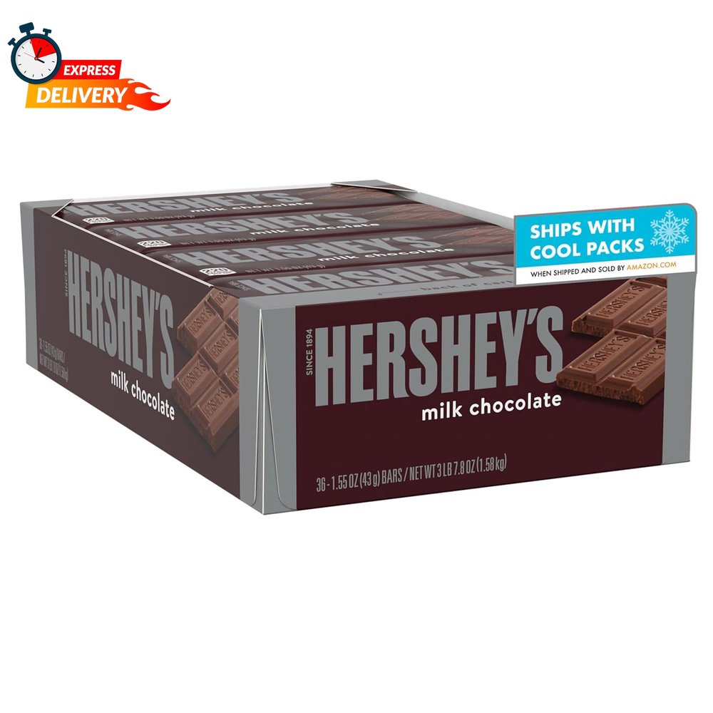HERSHEYS Milk Chocolate Bars Halloween Candy 1.55oz 36ct