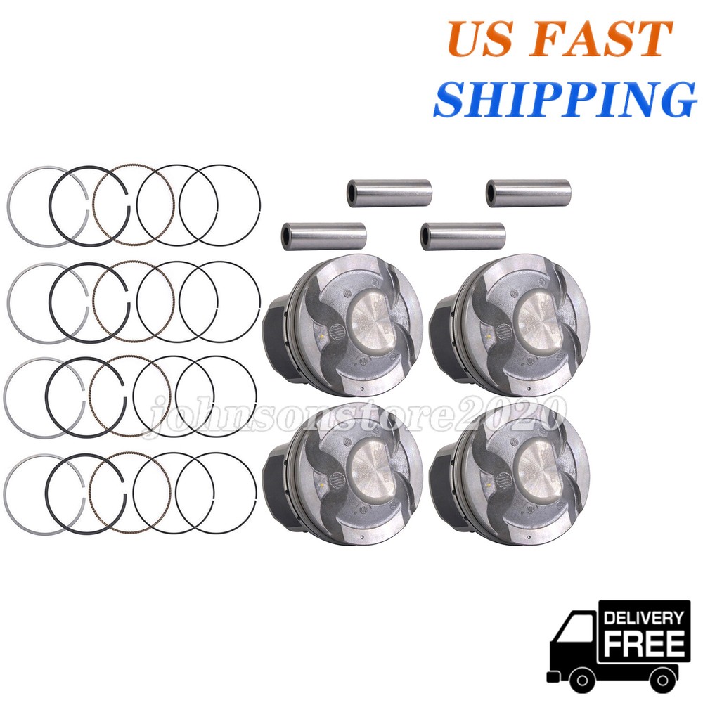 4x Engine Piston & Ring Kit Fits Hyundai Kia Accent Rio 1.6L 2012-2017