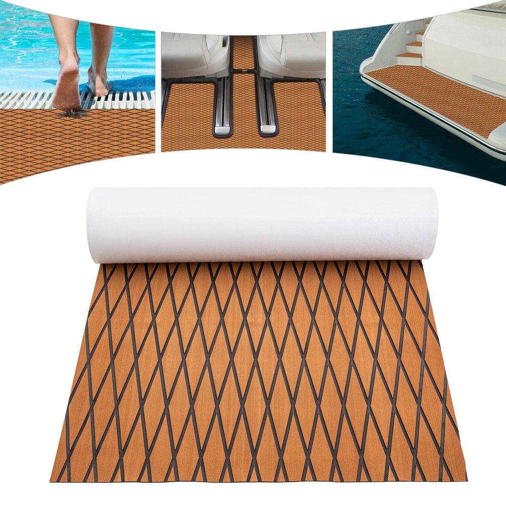 Non-Slip Diamond EVA Foam Boat Flooring Mat Faux Teak Deck Carpet