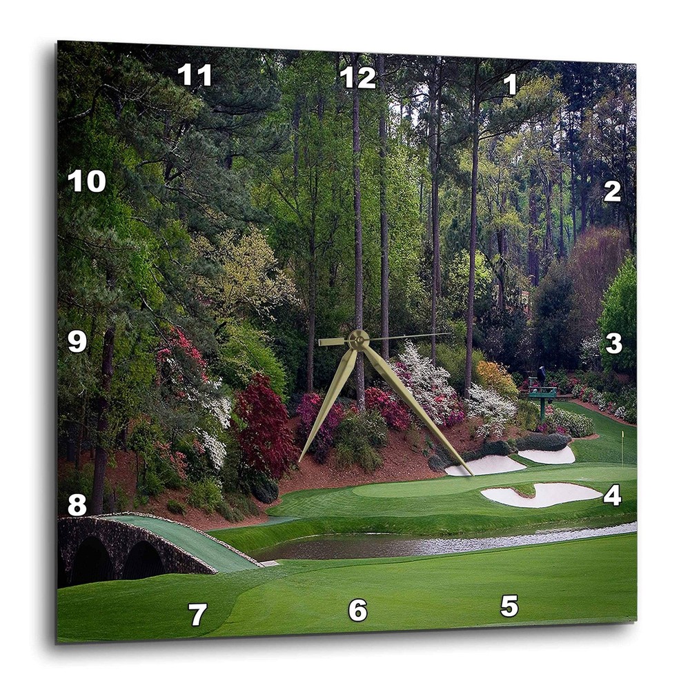 Augusta’s Amen Corner Golf Course Wall Clock – 13 Inch Silent Golf Landscape