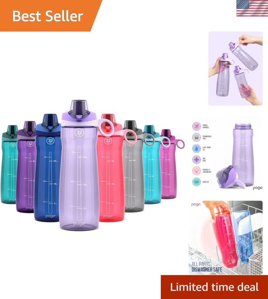 Wide Mouth 32oz BPA-Free Water Bottle with Leak-Proof Chug Lid - Travel Ready