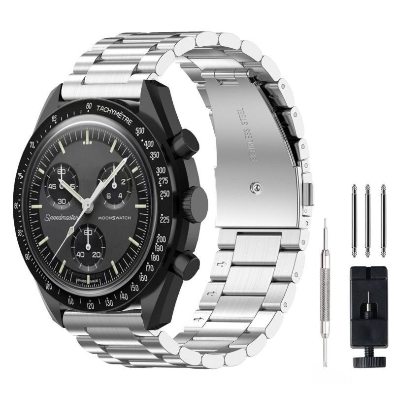 Moonswatch Silver Metal Bracelet Strap For Omega X Swatch High Quality Steel
