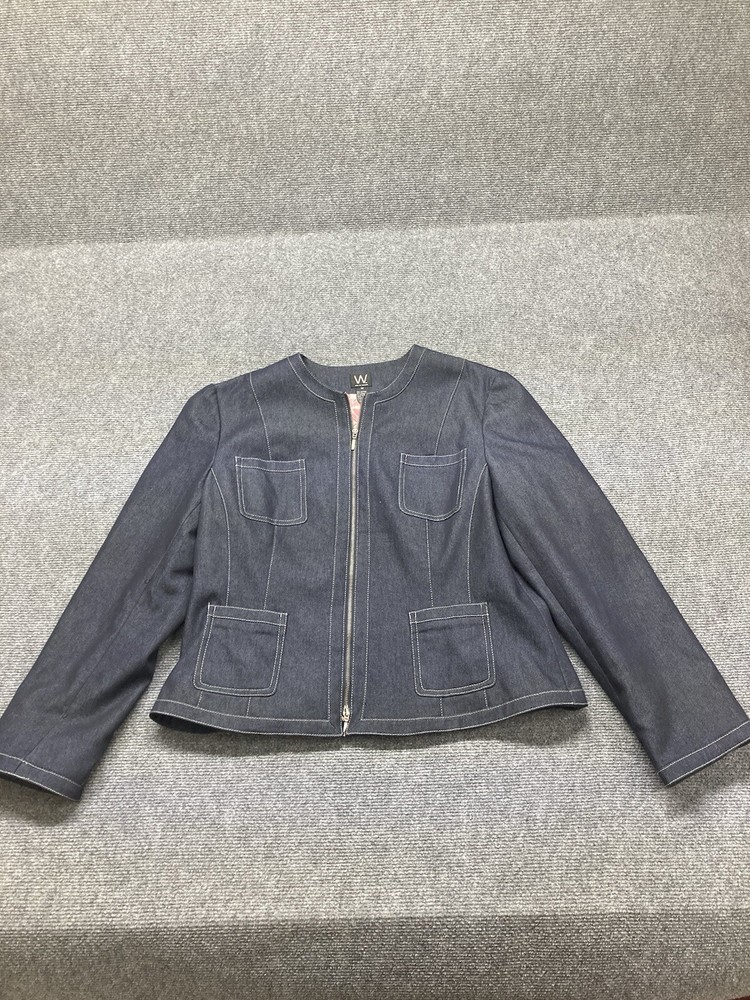 Work To Week Denim Jacket Women’s Size 14 Blue Long Sleeve Full Zip