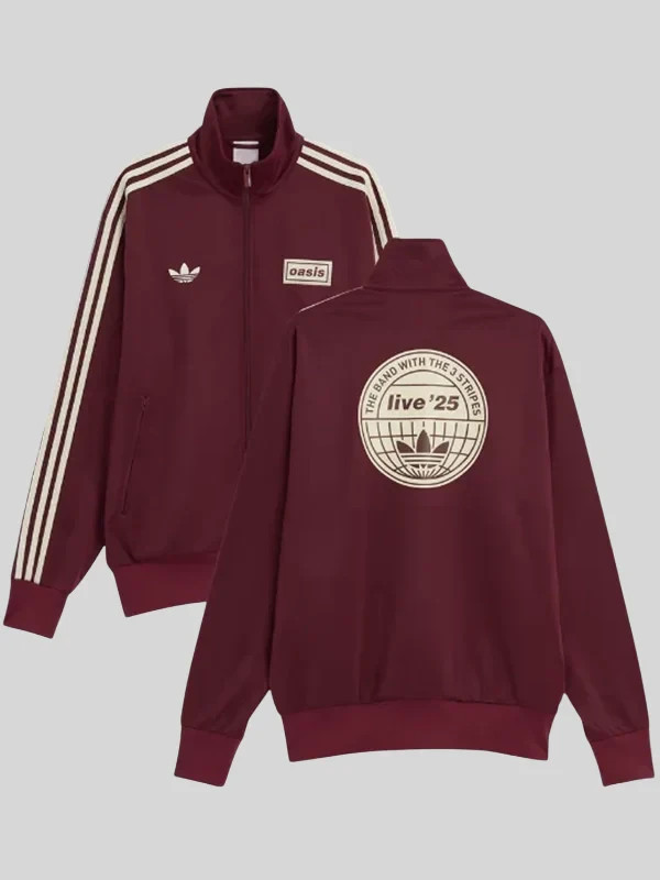 Adidas x Oasis Maroon Track Jacket - Fast Shipping Limited Stock-image