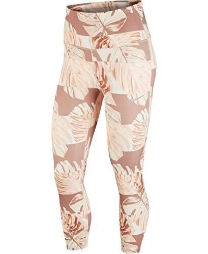 Nike Dri Fit Botanical Print Fast Crop Leggings Pink Green CJ2162 Medium