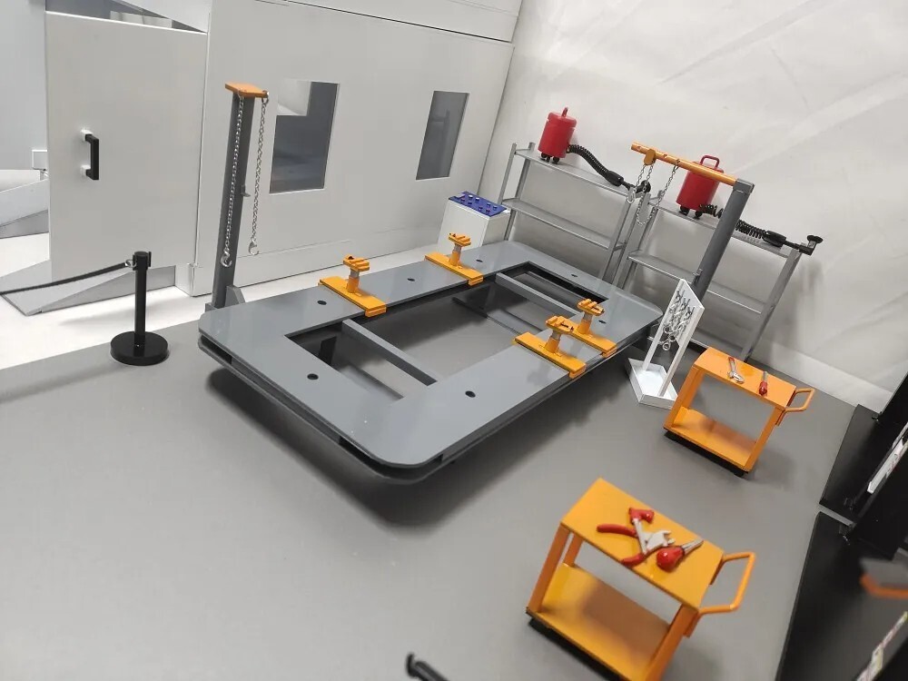 1/18 Car Garage Workshop Diorama Maintenance Repair Prop Scene Display Model Toy