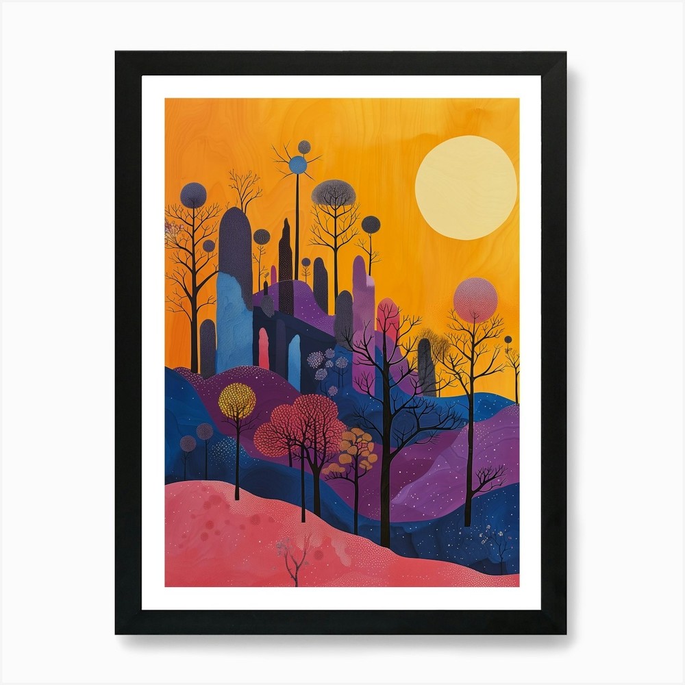 Landscape With Trees Art Print Framed Wall Art Poster Canvas Print Picture