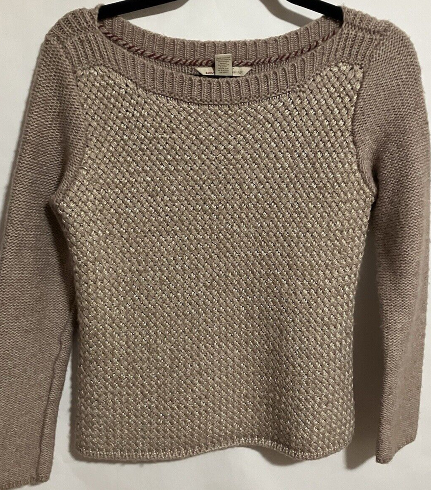Banana Republic Heritage Italian Yarn light camel heather knit sweater M