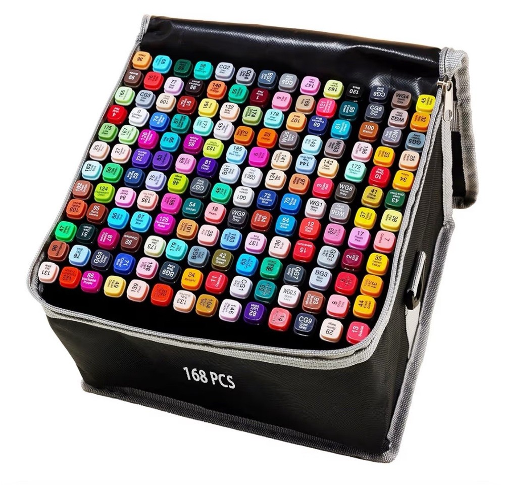 168 Colors Alcohol Markers Artist Drawing Dual Tip Marker Pen for Adult Coloring