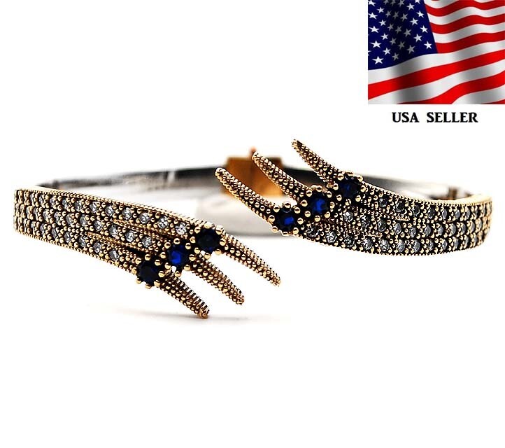 Empire-Inspired 5CT Treated Sapphire 925 Sterling Silver Bracelet ZB1-3