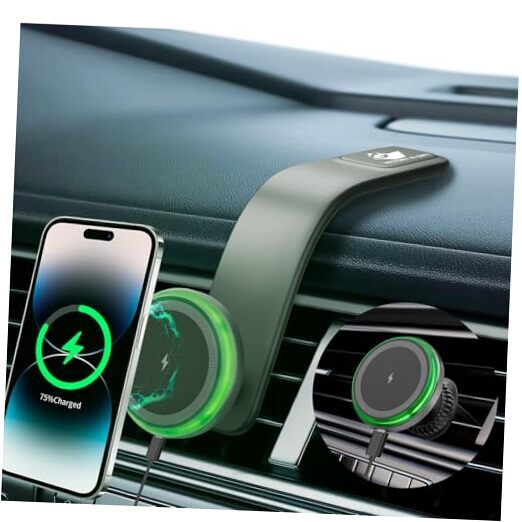 Magnetic Phone Holder for Magsafe Charger, 15W Magnetic Wireless Green Light