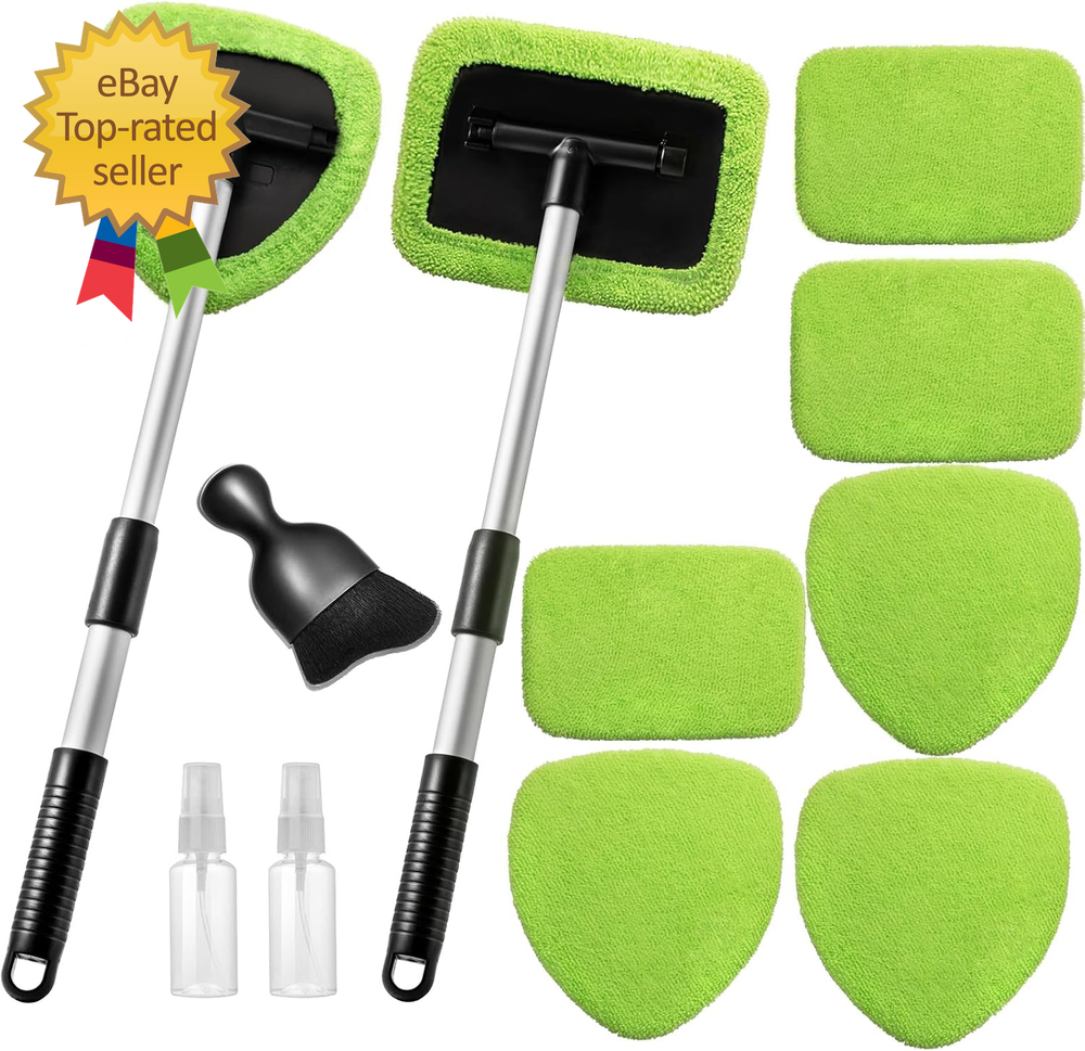 11Pcs Car Windshield Cleaning Kit with 6 Reusable Tools for Sparkling Windows