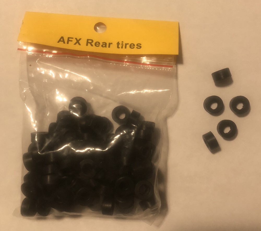 AURORA SLOT CAR AFX SILICONE COMPOUND TIRES REAR  100PC BAG TYCO US-1 ALSO