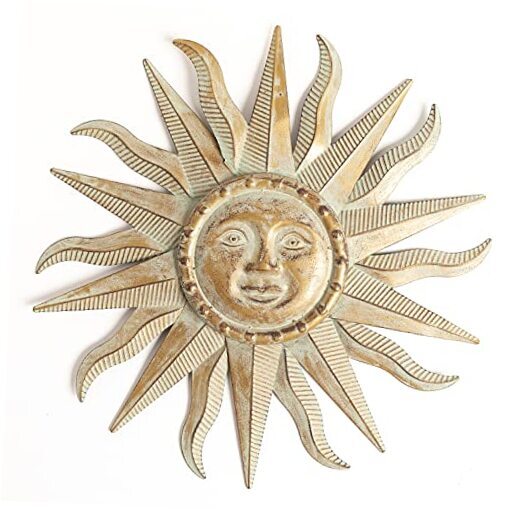 Arte de pared de sol de metal decoración, escultura de decoración de pared de sol 3D, arte de pared de sol 21,65