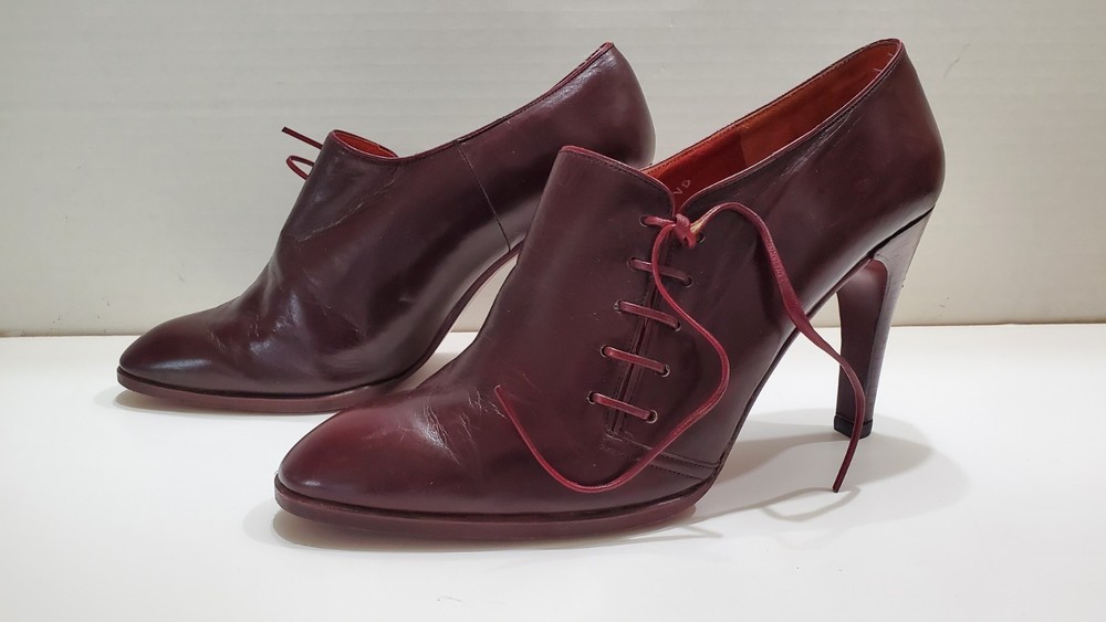 Vintage Charles Jourdan Burgundy Heels Paris 7.5 Booties Pumps