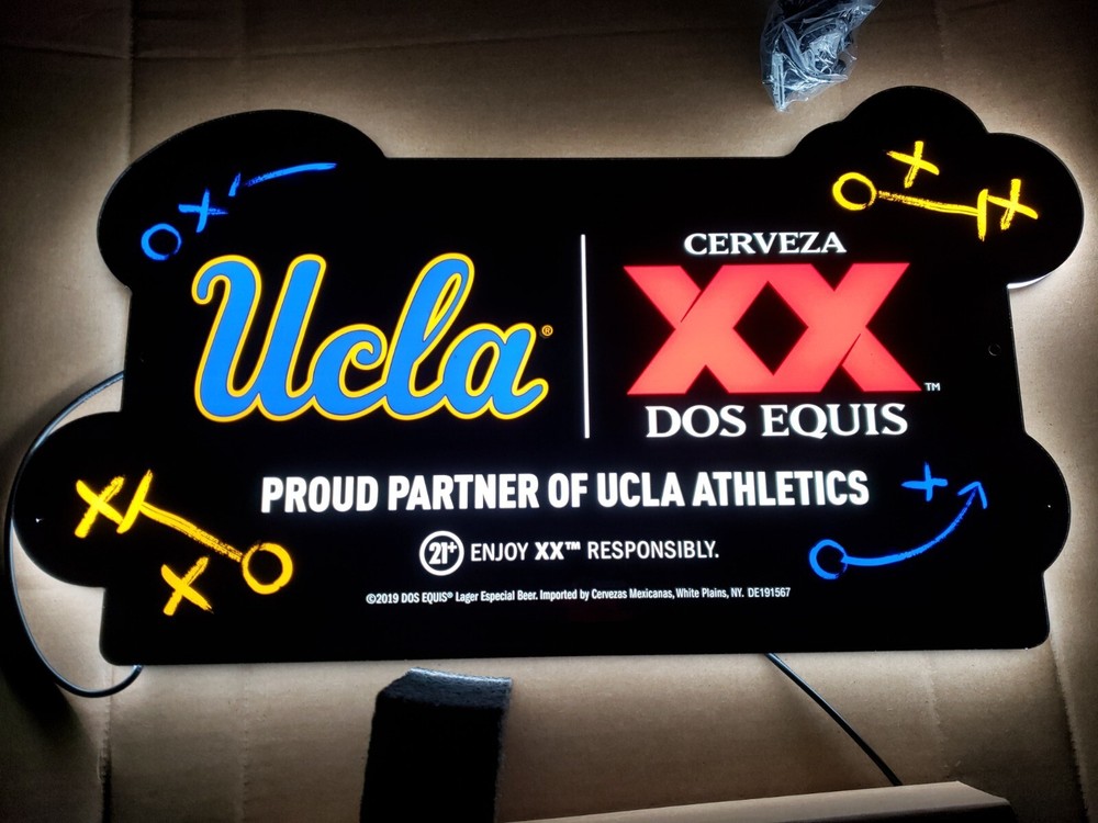 New UCLA College Athletics Dos Equis XX BEER LED Beer Sign bar Light Football