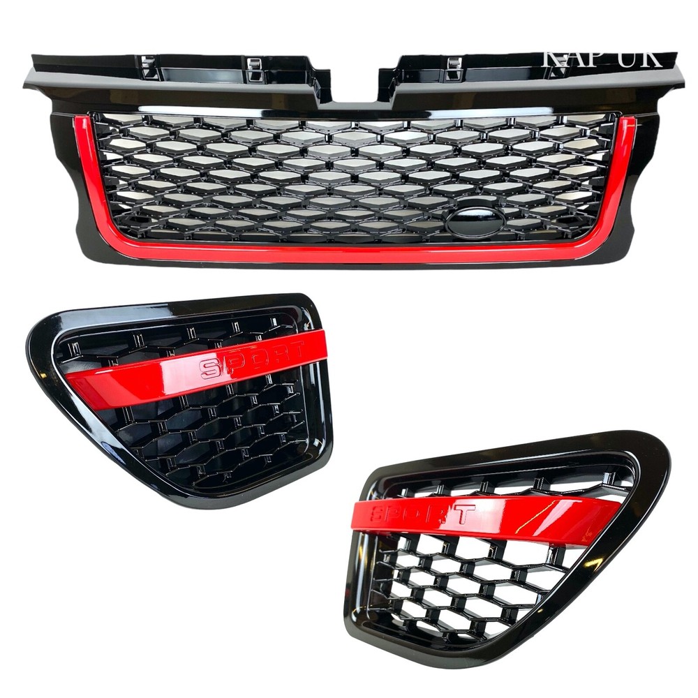 Range Rover Sport Grille Side Vents Red Black Autobiography Fits 05-9 L320 Gloss