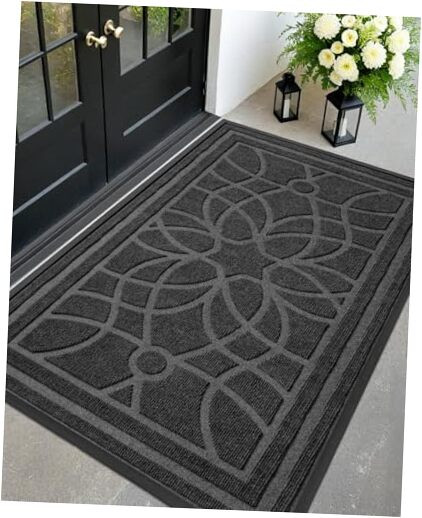 Front Door Mat Outside Entrance, Heavy Duty Non Slip Low Profile Doormat for