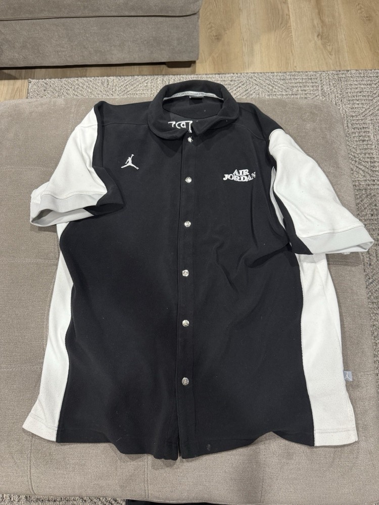 Nike Jordan 20th Anniversary Black  Snap Button Warm Up Shooting Top XL