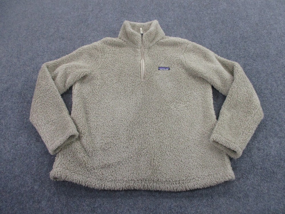 Patagonia Jacket Womens XL Beige Fuzzy Fleece Sweater Los Gatos Pullover Adult