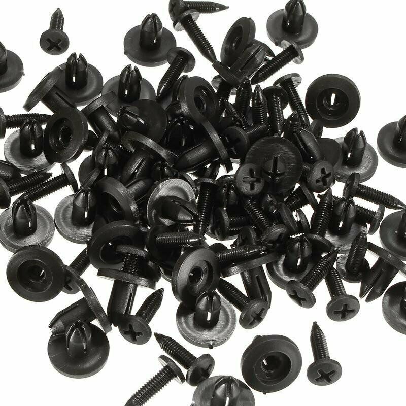 Bumper Clips Auto Car Fastener Fender Push Pin Plastic Rivets 6mm Hole 120Pcs