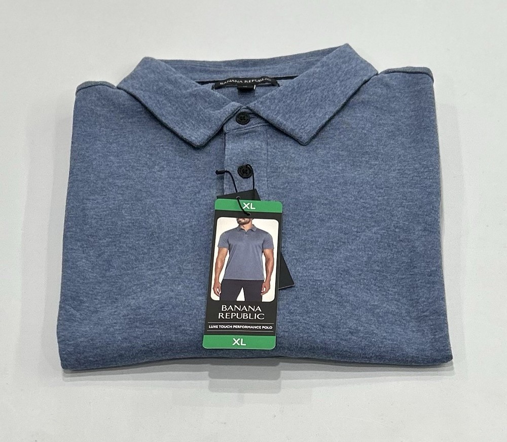 Banana Republic Men's Luxe Touch Performance Polo Shirt, Blue, Size XL