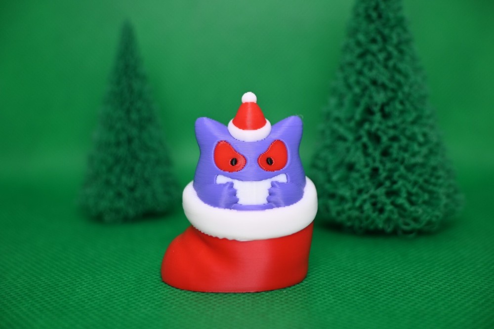 Christmas Gengar, Christmas decor/gift, Pokémon Figure (3D Print)