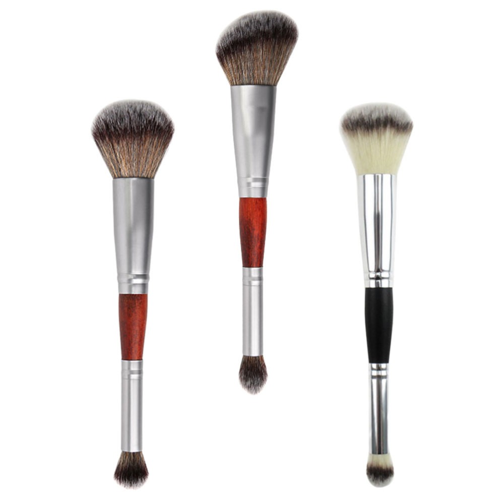 3 Pcs Dual-Ended Eyeshadow Brush Set for Women - Double Head Makeup Applicator Sticks