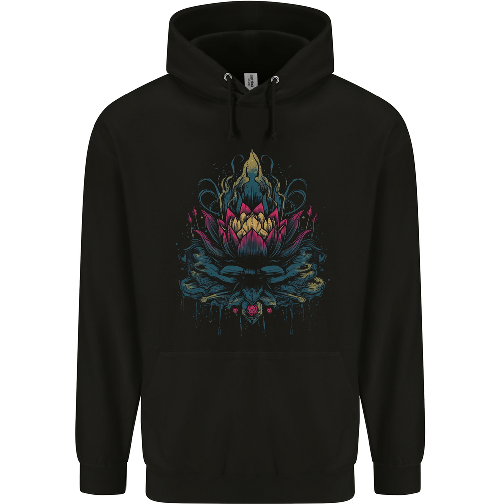 A Colourful Lotus Flower Mens 80% Cotton Hoodie