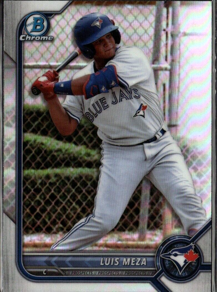 LUIS MEZA ROOKIE REFRACTOR 2022 BOWMAN CHROME RC #BDC-89 MLB TORONTO BLUE JAYS