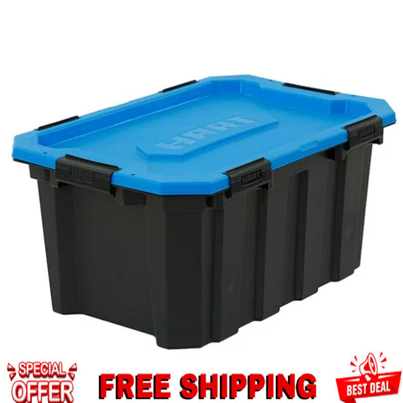 24 Gallon Heavy Duty Stackable Plastic Storage Bin with Lid