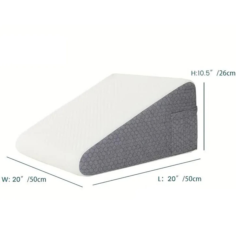 Memory Foam Bed Wedge Pillow for Sleeping with Soft Triangle Support