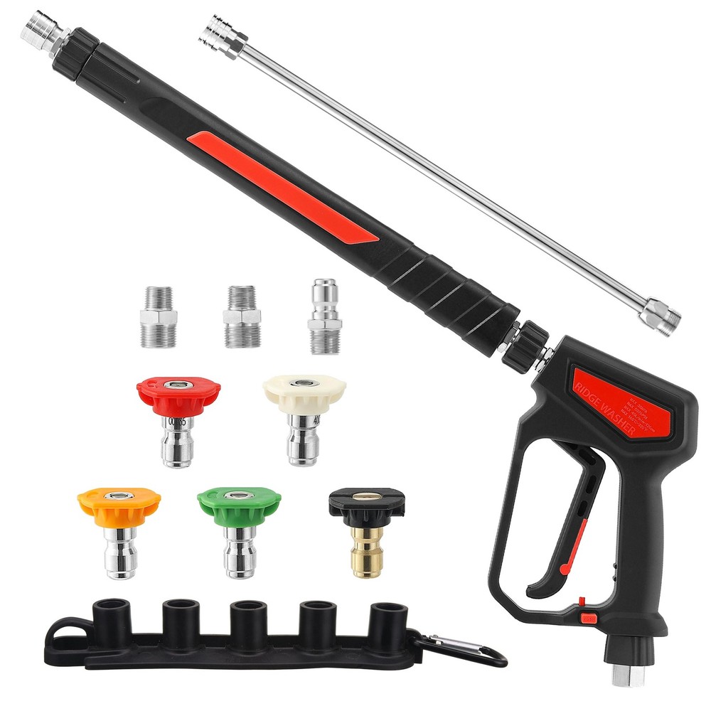 High-Pressure Washer Gun 5000 PSI 12 GPM Stainless Steel Spray Nozzle