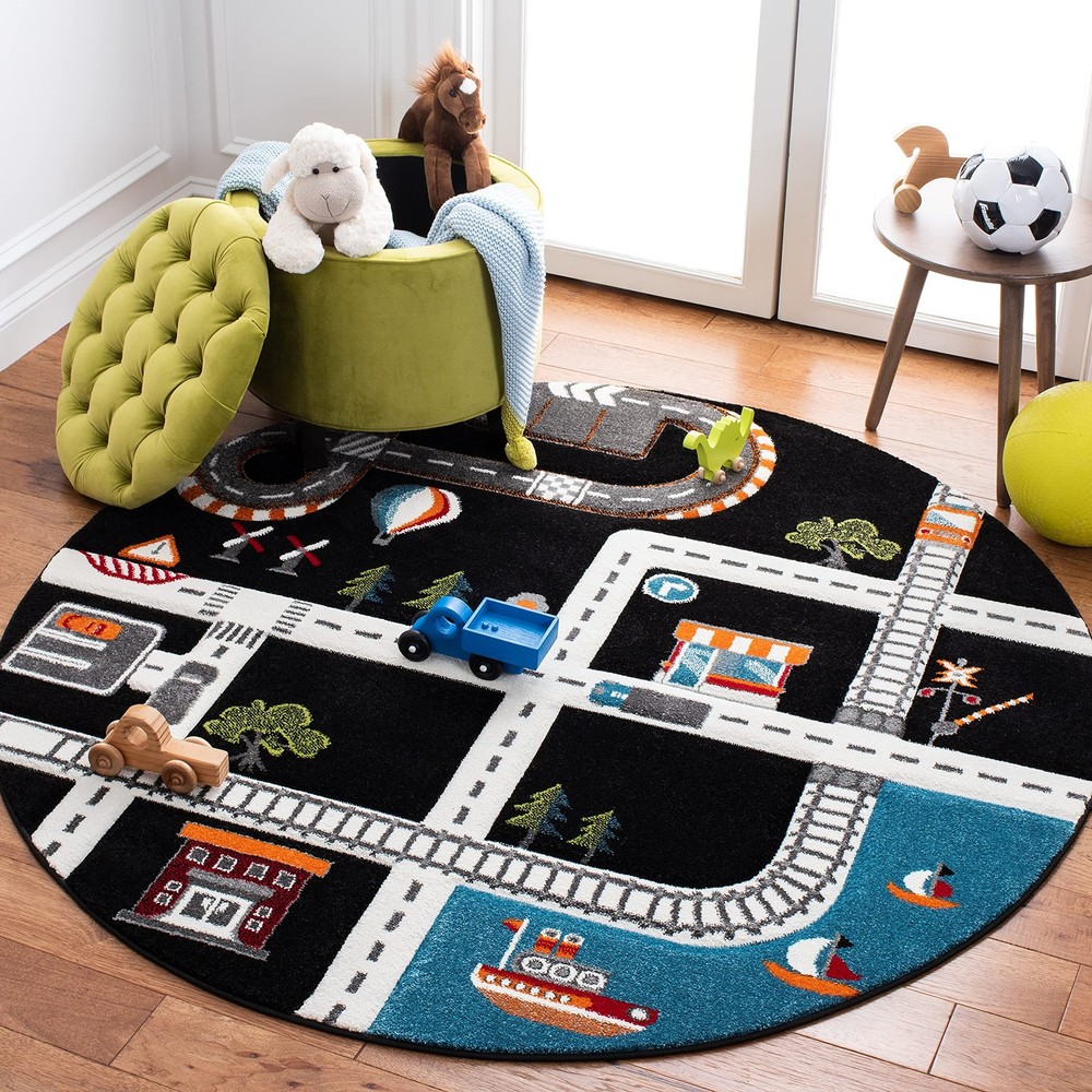 Carousel Kids Round Area Rug 6'7