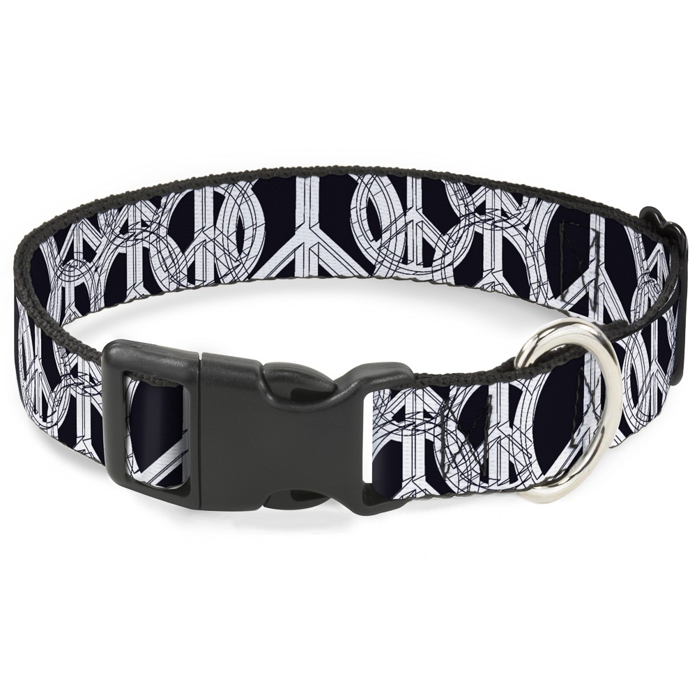 Plastic Clip Collar Peace Sketch Black/White Small 9.5-13