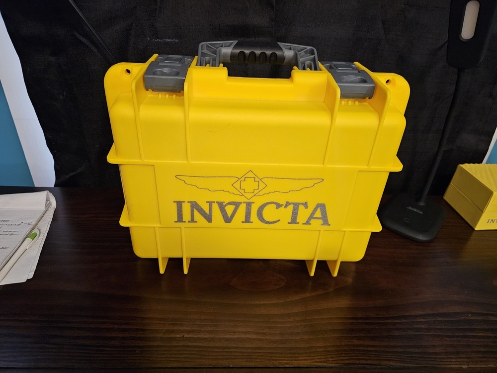 Invicta 8 Slot Watch Case Yellow  Collector Case/ Watch Impact Resistant
