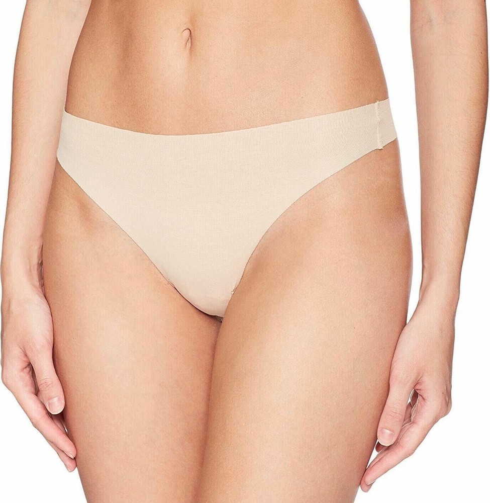 Wacoal Beyond Naked Thong Beige Stretch Size XL 16 No VPL Cotton Knickers 879259
