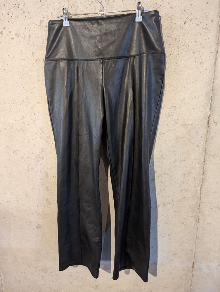 Joie Black Faux Leather Pull-On Pants with Stretch Waist