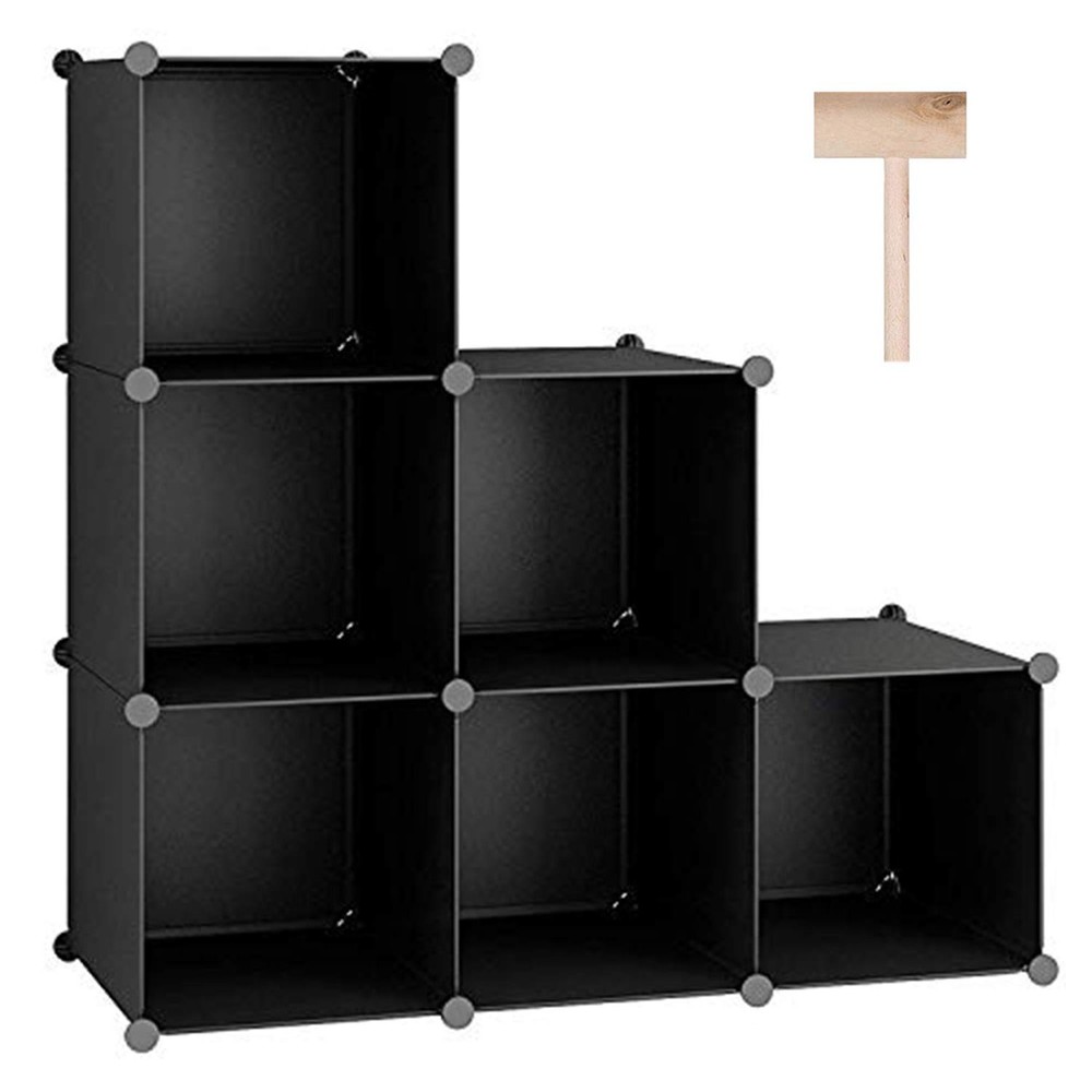 6-Cube Stackable Organizer Shelf Portable Bookshelf Storage Unit