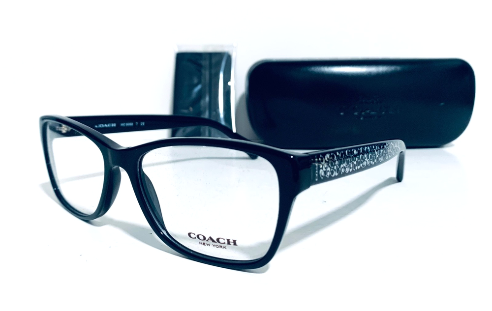 COACH HC 6068 5002 Black Silver Authentic Rx Eyeglasses 54-16-135mm with Case