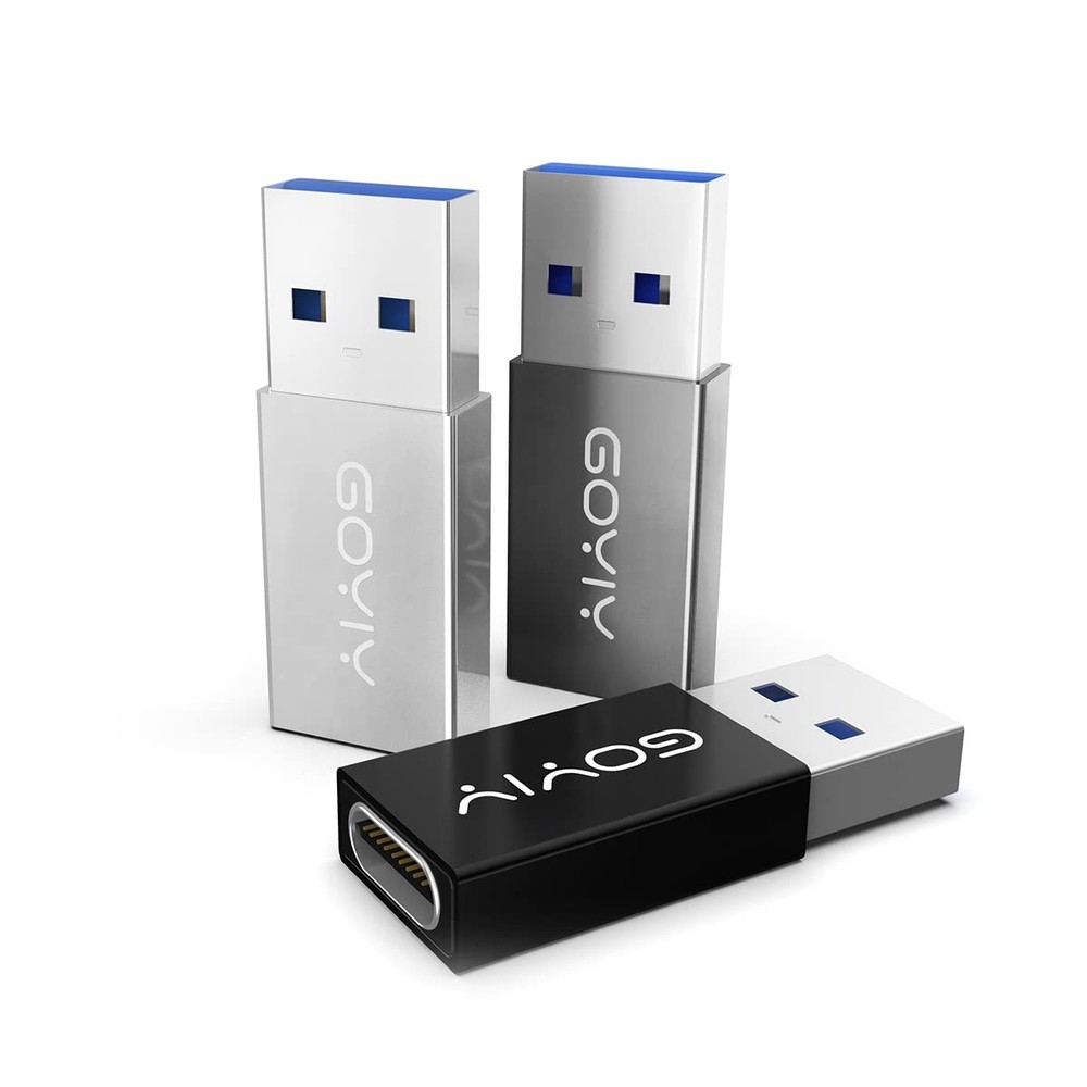 10Gbps USB C Female to USB A Male Adapter 3-Pack