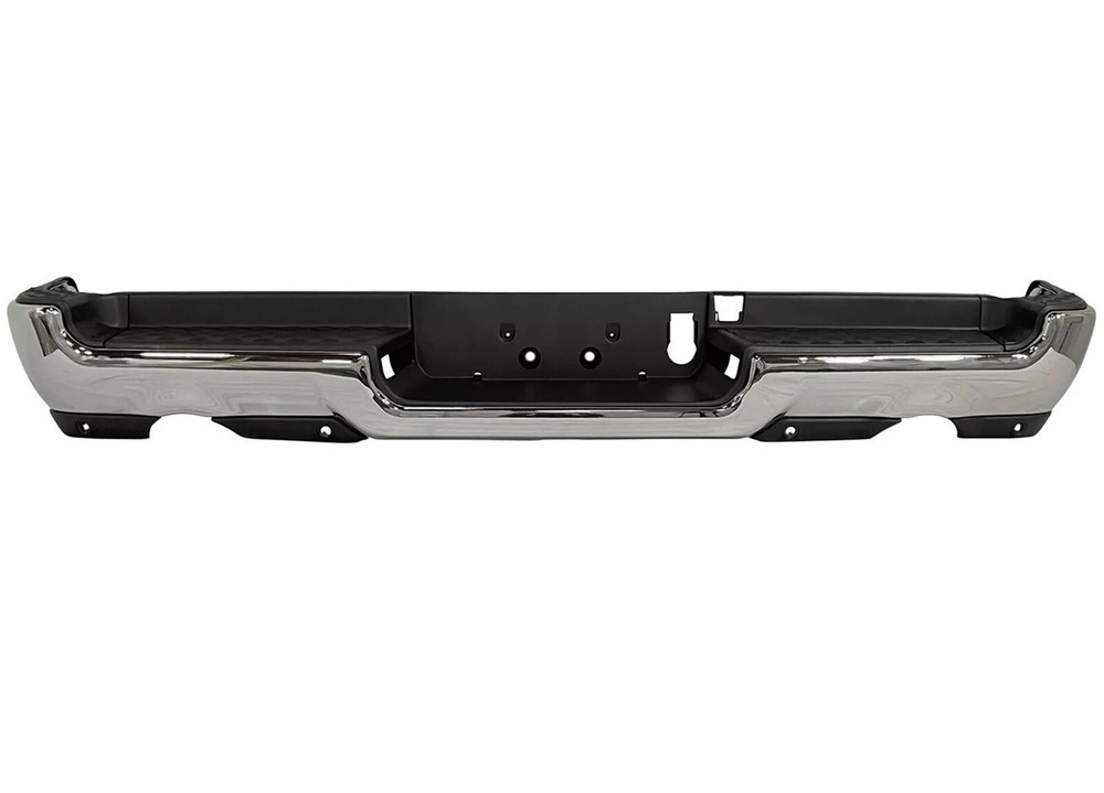 Chrome Rear Step Bumper Assembly for 2019-2024 RAM 1500 w/ Dual Exhaust W/ Park