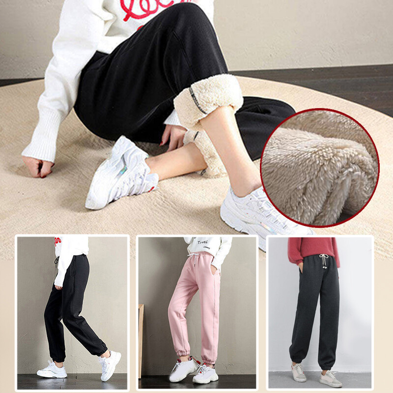 ☆Women Warm Jogging Pants Winter Thick Fleece Lined Trousers Joggers Sporthose