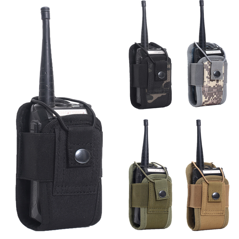 Tactical Outdoor Walkie Talkie Pouch Waist Bag Molle Radio Holder Pocket Holster