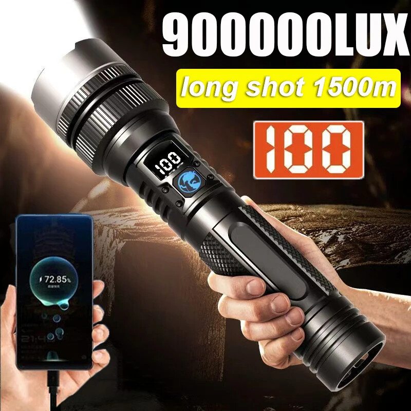 High Power  Led Flashlight Long RangeTactical Torch Zoom Camping Lantren