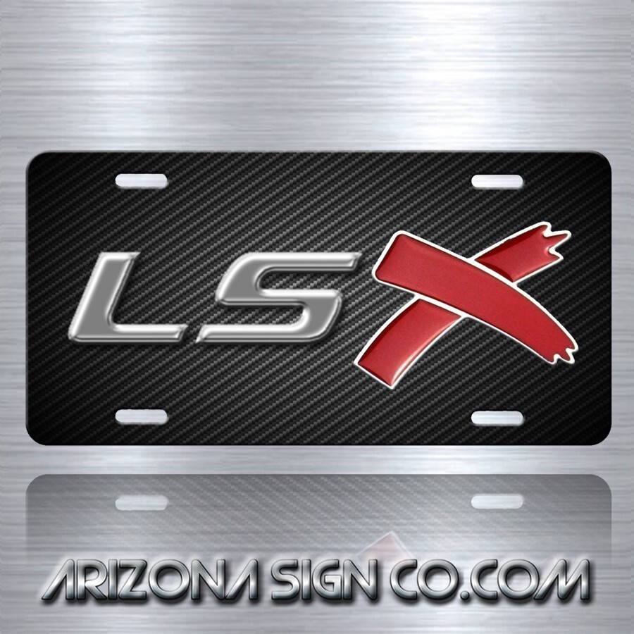 LSX Performance Aluminum License Plate in Carbon Fiber & Chrome Design  